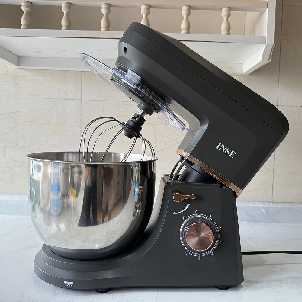 INSE Stand Mixer,7.4-QT ultra-large capacity,660W 6-Speed,Tilt-Head Food Mixer, Kitchen Electric Mixer with SS Dough Hook, SS Beater& Metal Head Whisk-S9M