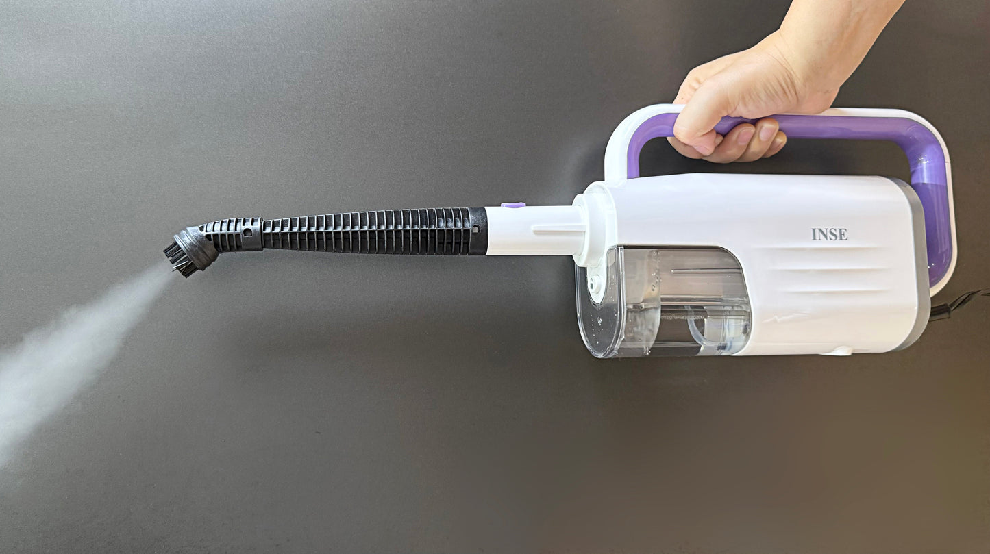 INSE Steam Mop Cleaner with Detachable Handheld Steamer, 10-in-1 Multi Accessories, Washable Microfiber Pads, 350ml and 2 Adjustable Levels for Cleaning Floor, Carpet, Tiles, and Grout-F1