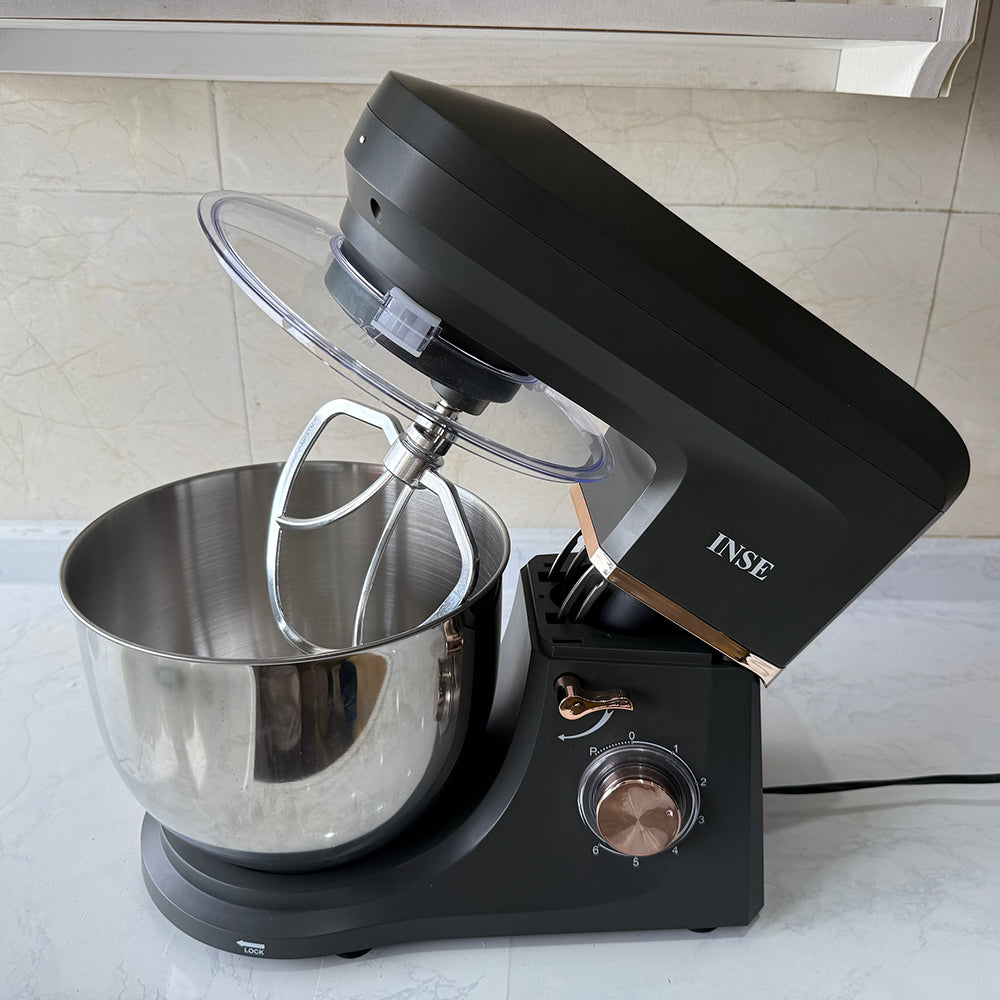 INSE Stand Mixer,7.4-QT ultra-large capacity,660W 6-Speed,Tilt-Head Food Mixer, Kitchen Electric Mixer with SS Dough Hook, SS Beater& Metal Head Whisk-S9M