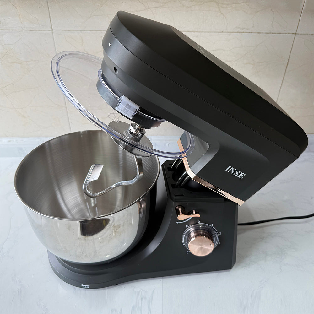 INSE Stand Mixer,7.4-QT ultra-large capacity,660W 6-Speed,Tilt-Head Food Mixer, Kitchen Electric Mixer with SS Dough Hook, SS Beater& Metal Head Whisk-S9M