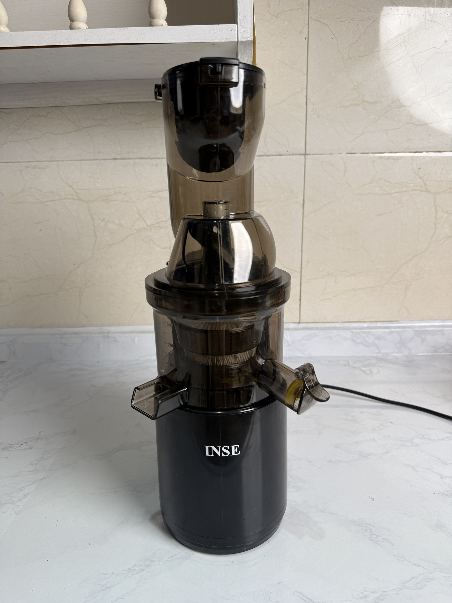 INSE Electric Fruit presses, Juicer Machines, Cold Press Juicer,500W Copper Motor, Dual Filtration System, Perfect for Home & Juice Bars-FP10