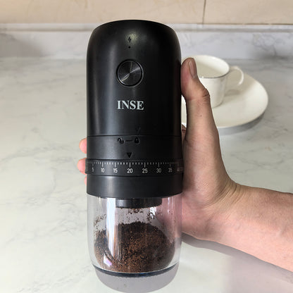 INSE Electric Coffee Grinder - Professional Ceramic Burr/40 Precise Grind Settings/USB-C Charge/Smart Auto-Off/Portable & Detachable, Grinderring Machine Suitable for Travel, Camping with Bag-CG80