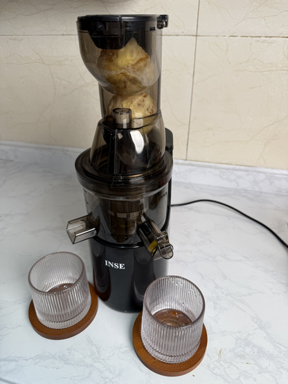 INSE Electric Fruit presses, Juicer Machines, Cold Press Juicer，500W Copper Motor， Dual Filtration System, Perfect for Home & Juice Bars-FP10